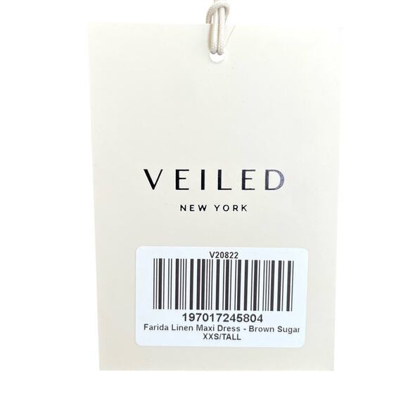 Veiled Collection Farida Linen Modest Maxi Dress NWT XXS Tall Brown Abaya Long - Picture 4 of 8